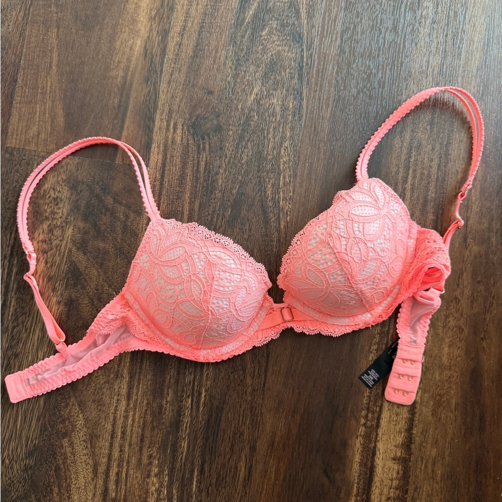 Victoria's Secret Neon Pink Lace Bra